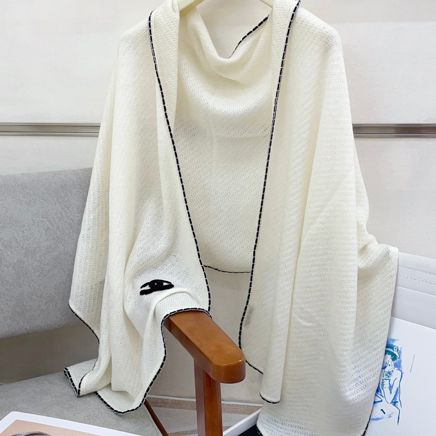 CC Scarf 190 CM In White Cashmere 419815 mysite