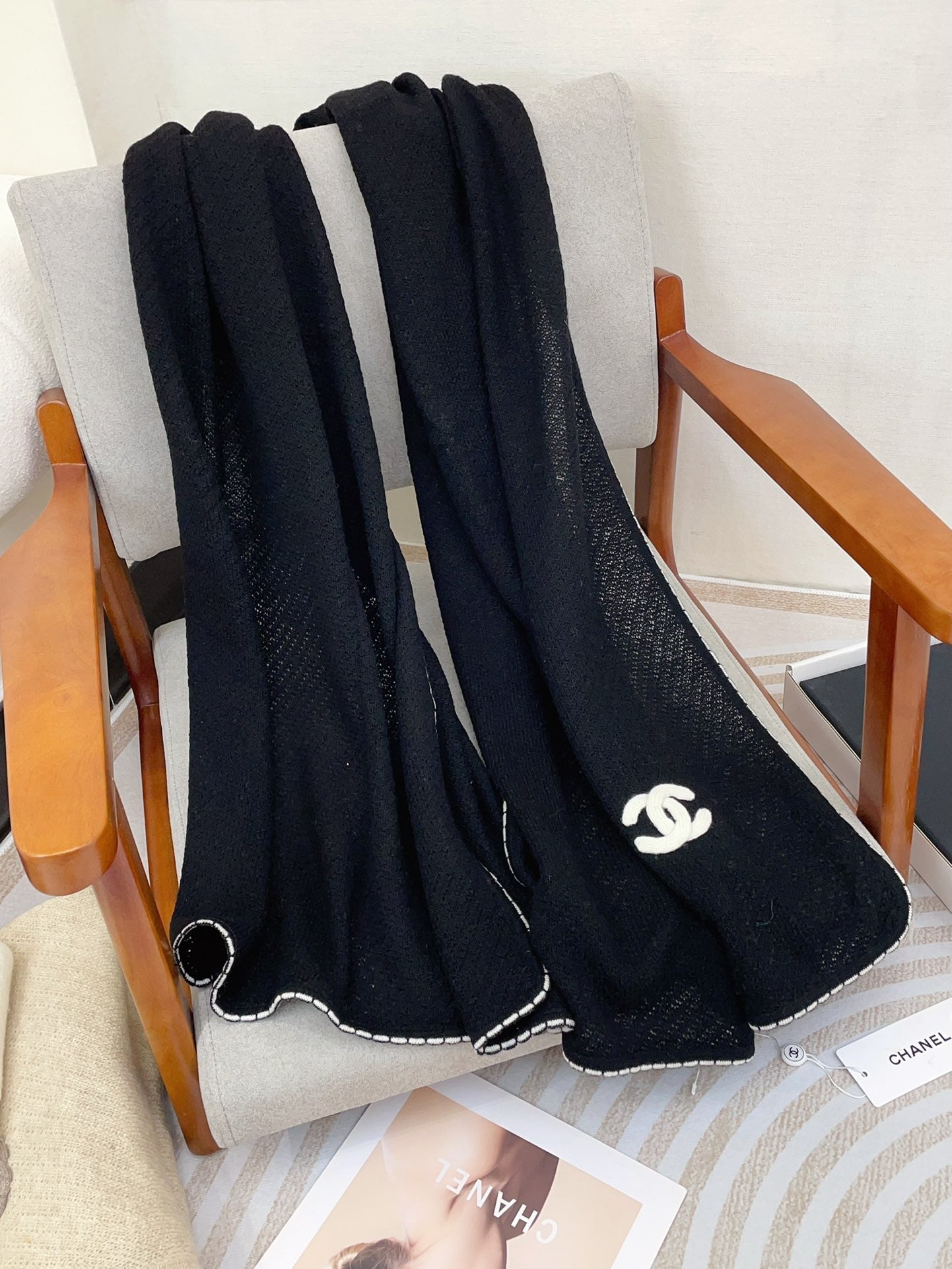 CC Scarf 190 CM In Black Cashmere 419816 mysite