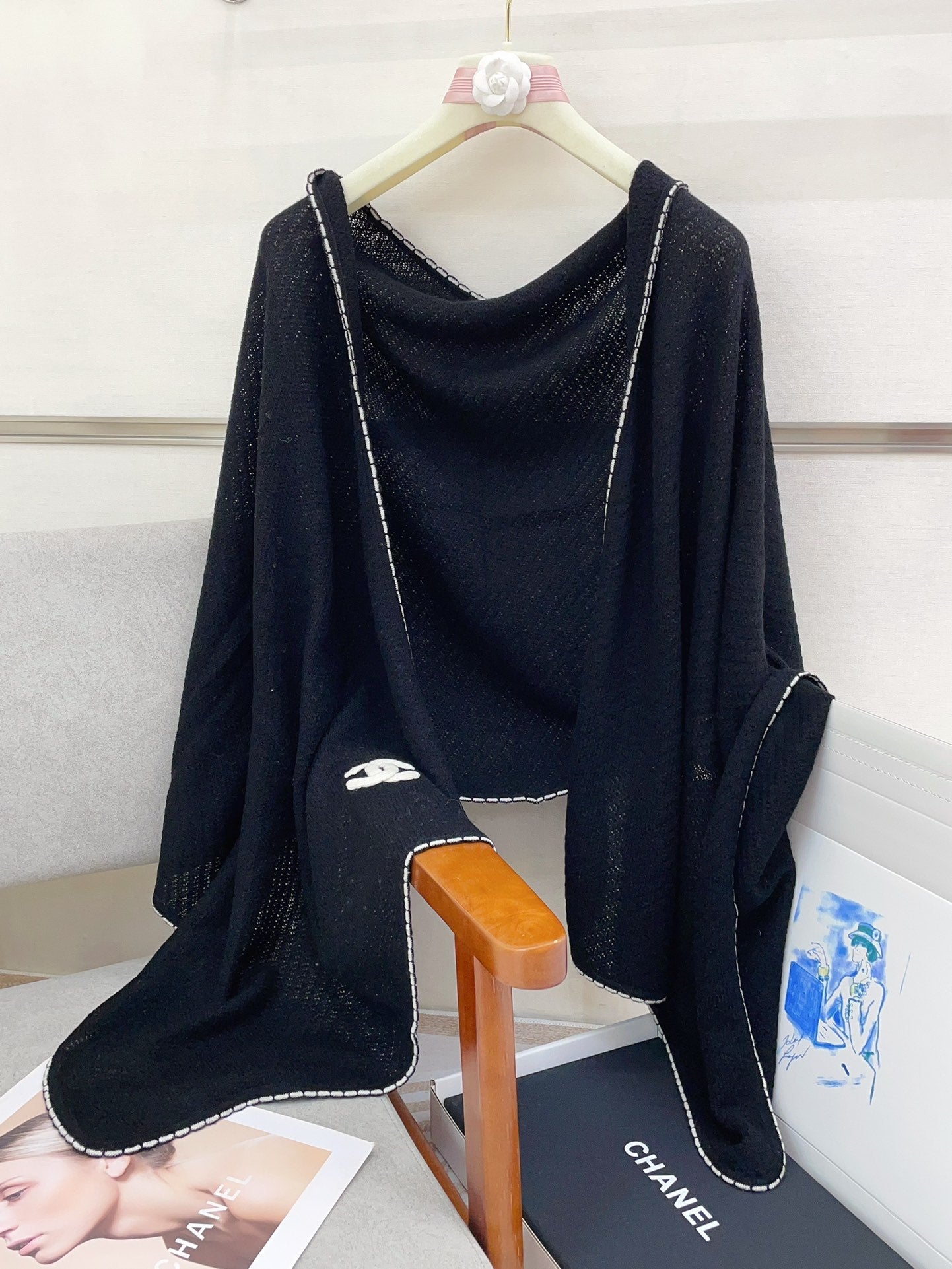 CC Scarf 190 CM In Black Cashmere 419816 mysite