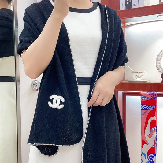 CC Scarf 190 CM In Black Cashmere 419816 mysite