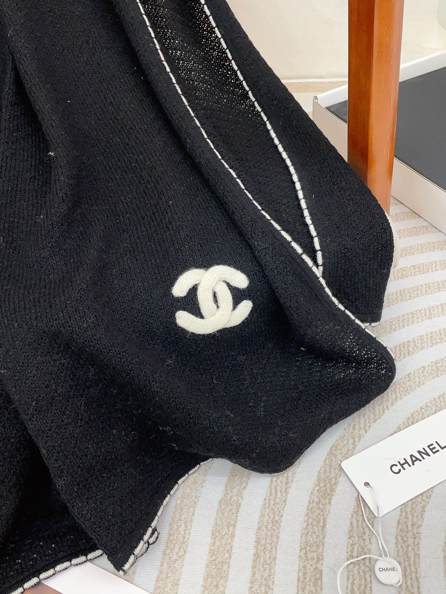 CC Scarf 190 CM In Black Cashmere 419816 mysite