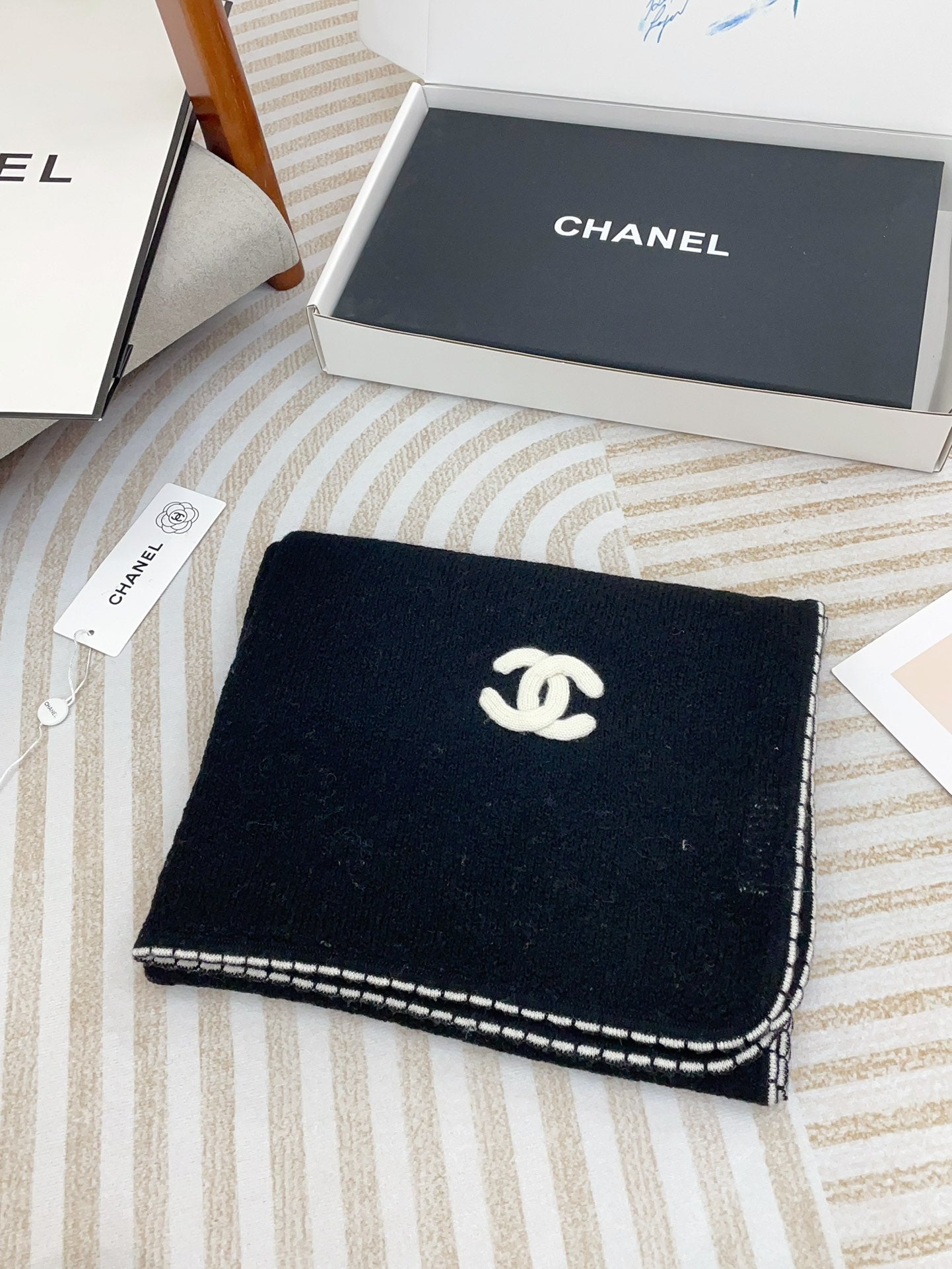 CC Scarf 190 CM In Black Cashmere 419816 mysite