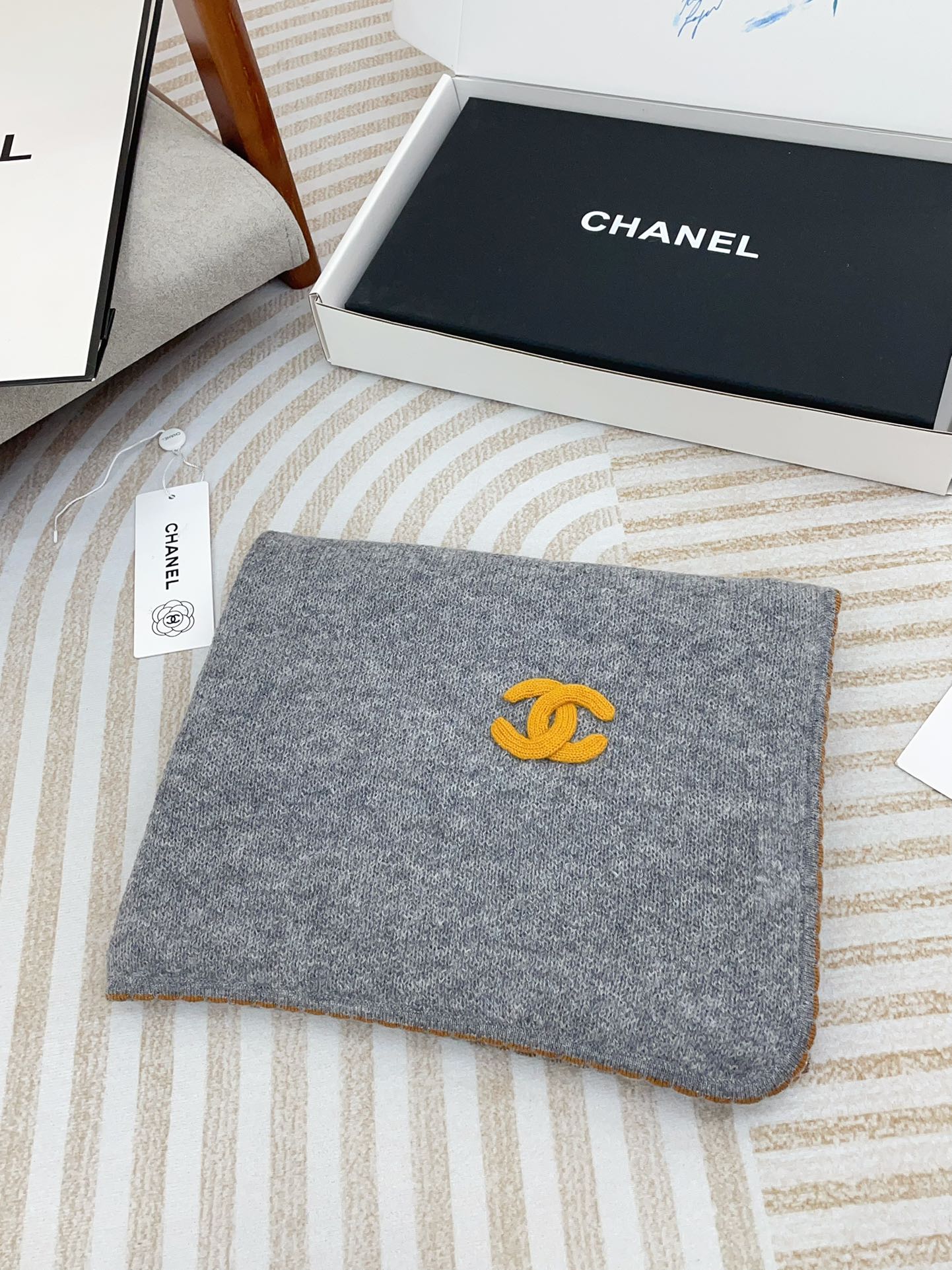 CC Scarf 190 CM In Grey Cashmere 419817 mysite