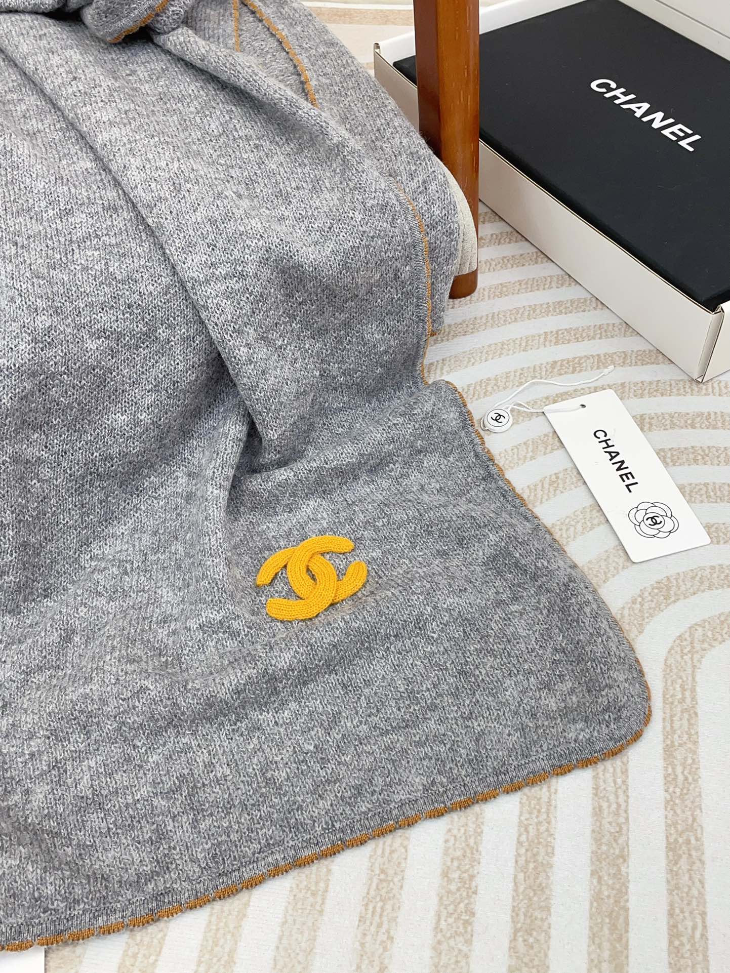 CC Scarf 190 CM In Grey Cashmere 419817 mysite