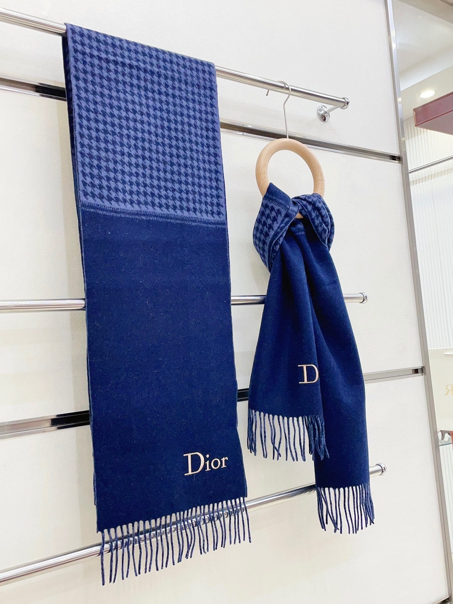SCARF 180 CM IN NAVY BLUE CASHMERE 419819 mysite