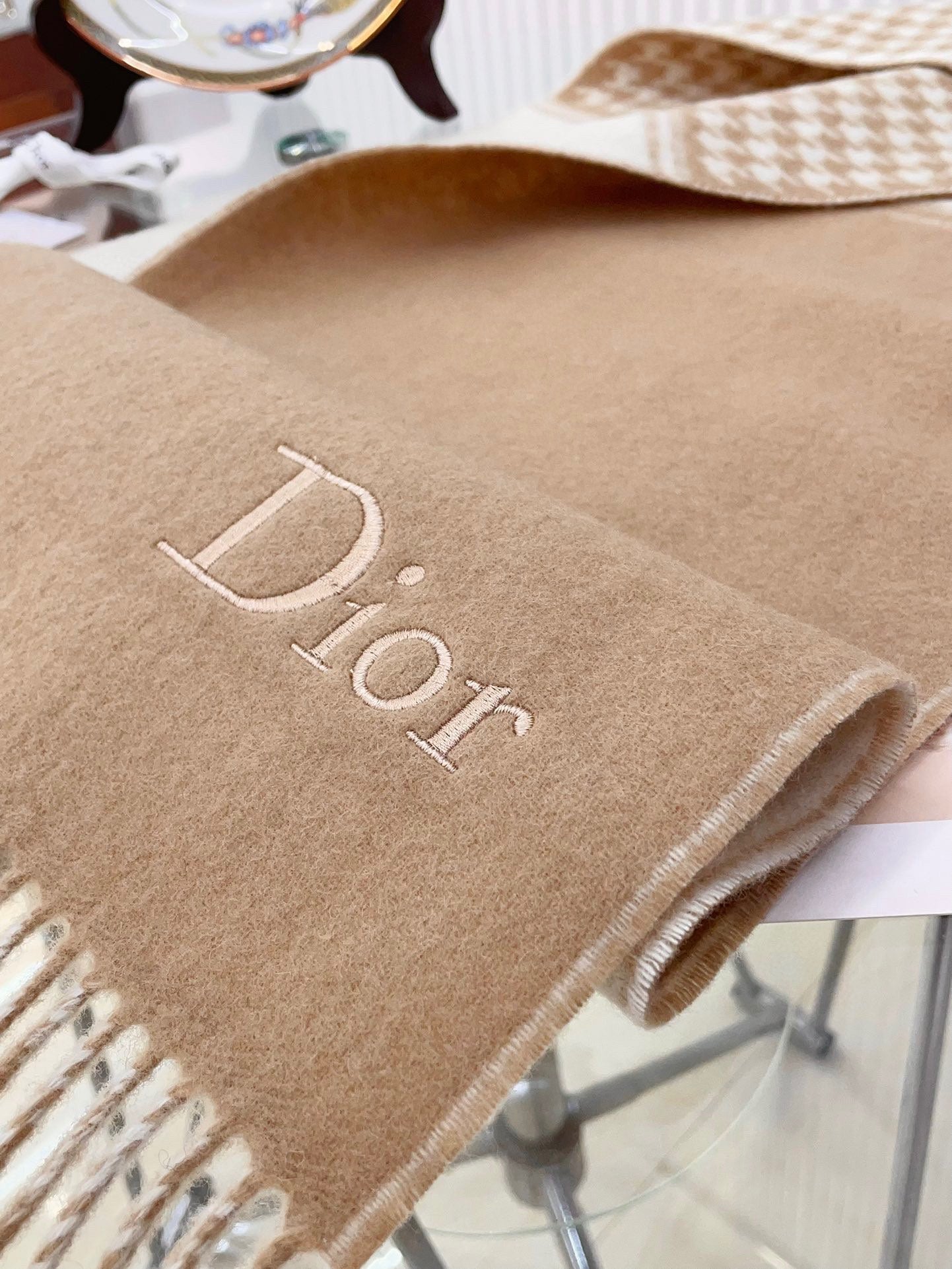 SCARF 180 CM IN CAMEL BEIGE CASHMERE 419820 mysite