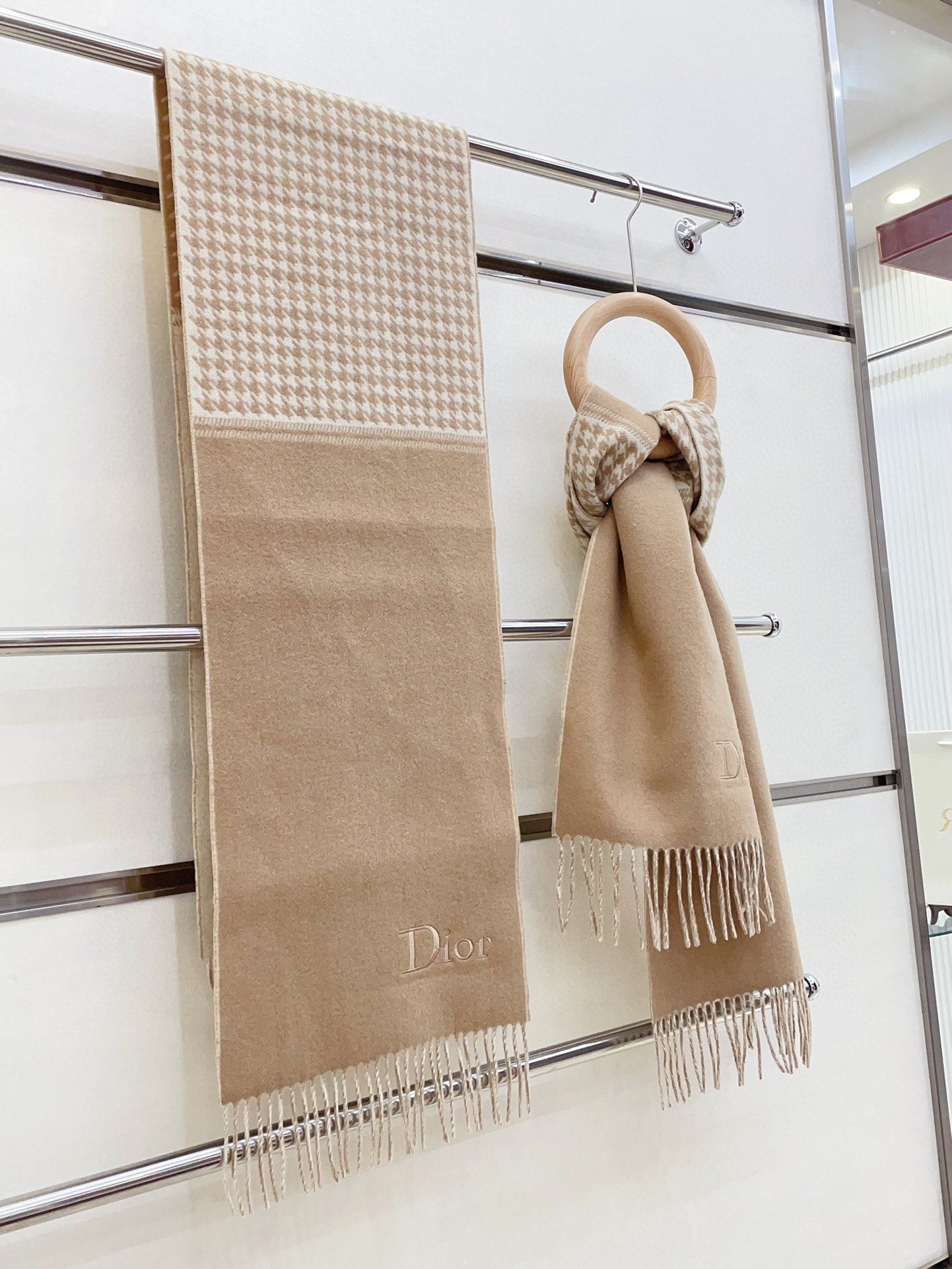 SCARF 180 CM IN CAMEL BEIGE CASHMERE 419820 mysite