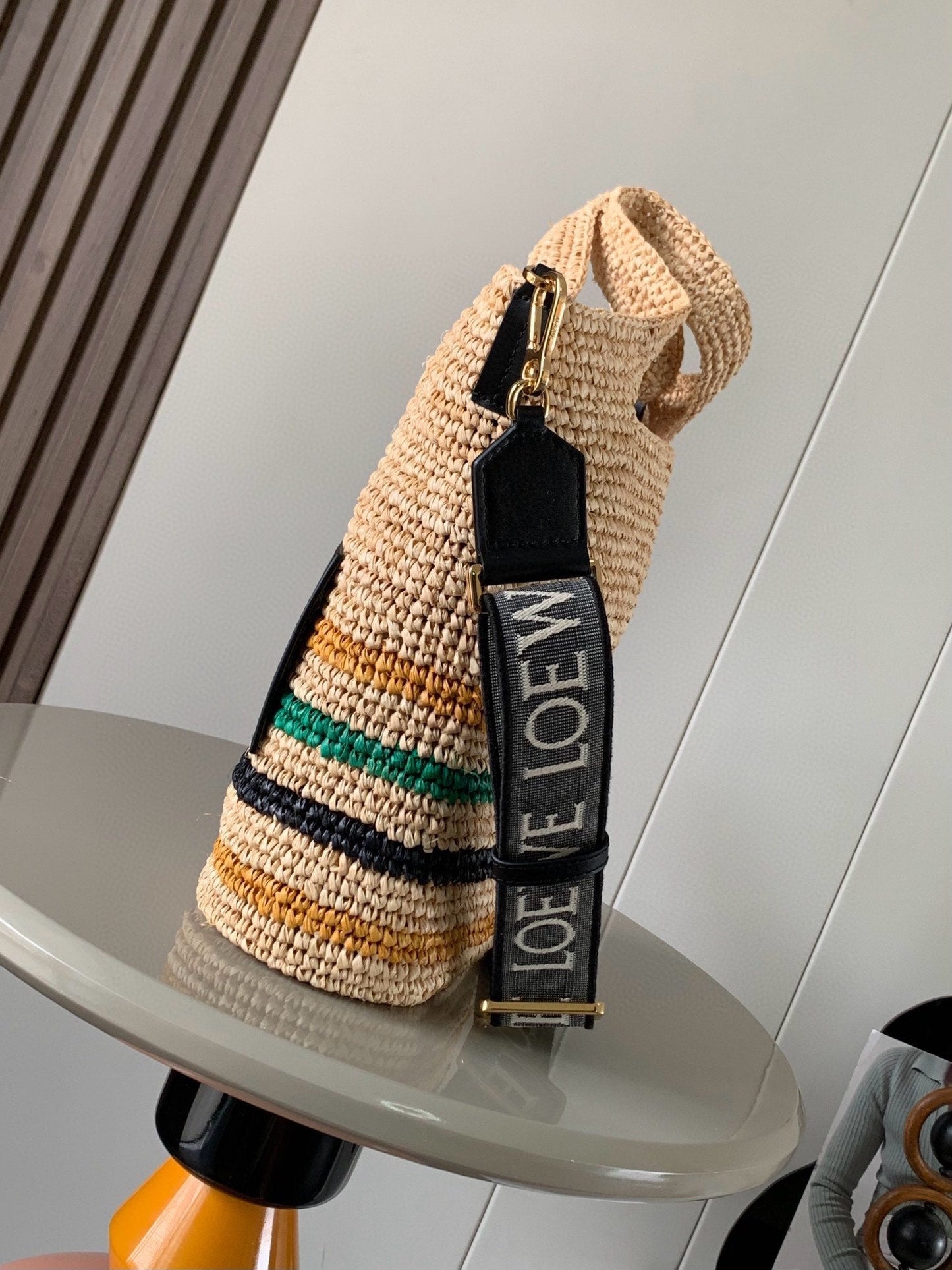 LOE 30 SLIT BAG IN COLORFUL RAFFIA AND CALFSKIN mysite