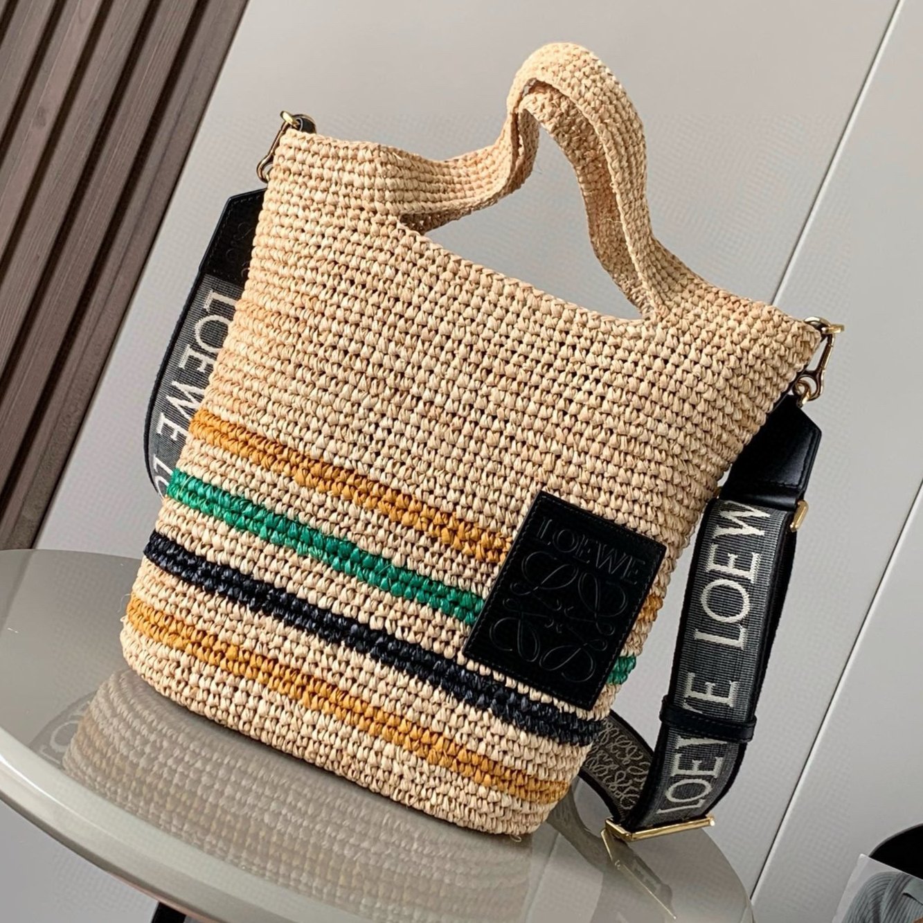 LOE 30 SLIT BAG IN COLORFUL RAFFIA AND CALFSKIN mysite
