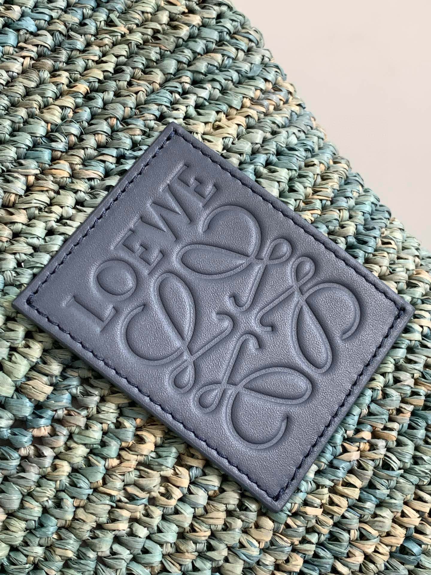 LOE 30 SLIT BAG IN DENIM BLUE RAFFIA AND CALFSKIN mysite