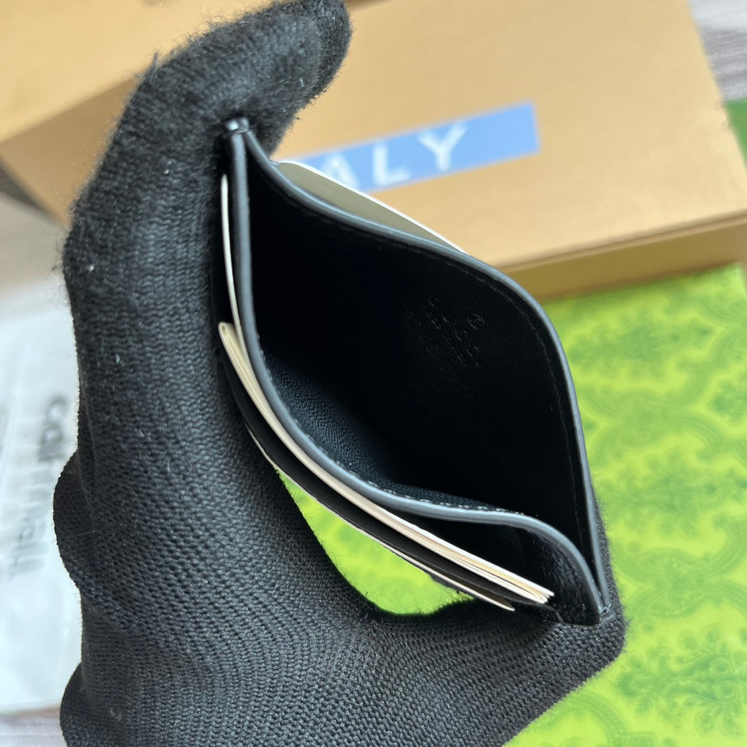 GG CARD CASE 11 WITH GG DETAIL BLACK CALFSKIN mysite