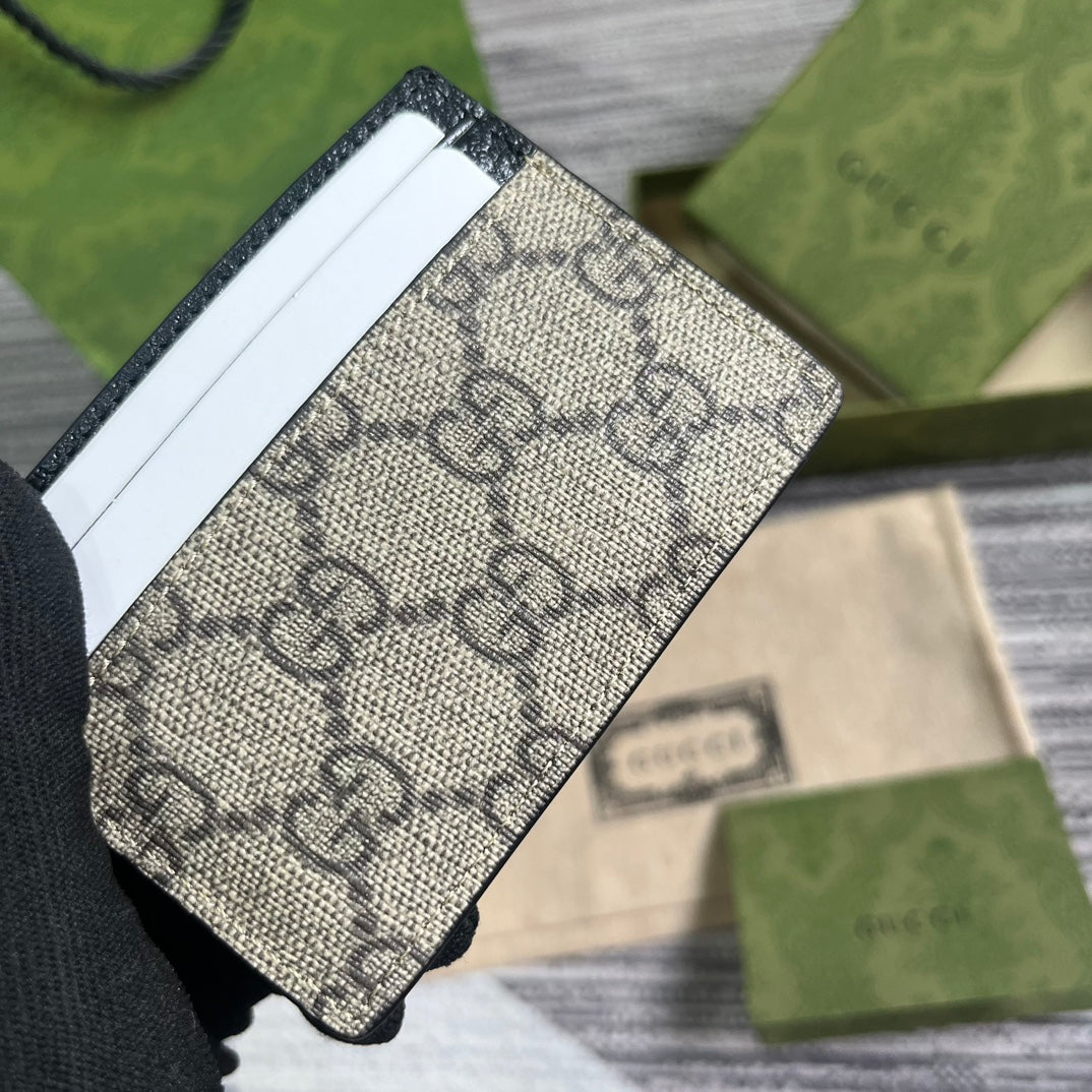 GG CARD CASE 11 WITH GG DETAIL IN BEIGE BROWN CALFSKIN mysite