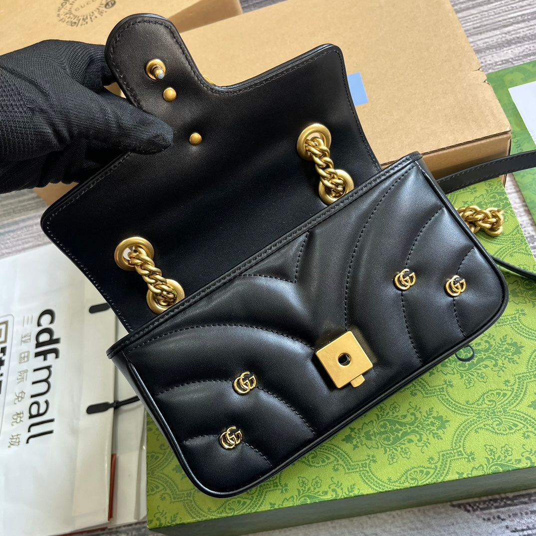 GG MARMONT SMALL 22 BAG IN BLACK LAMBSKIN mysite