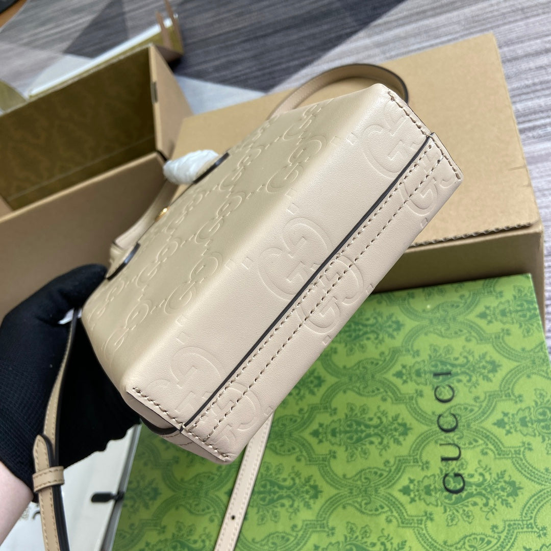 GG 20 SUPER MINI BAG WITH STRAP IN BEIGE CALFSKIN mysite