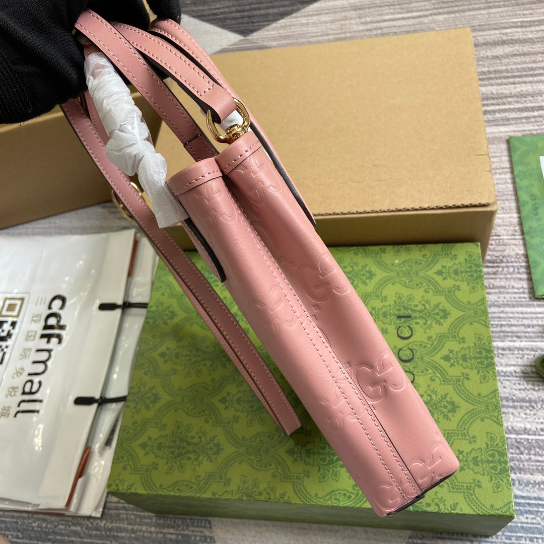 GG 20 SUPER MINI BAG WITH STRAP IN LIGHT PINK CALFSKIN mysite