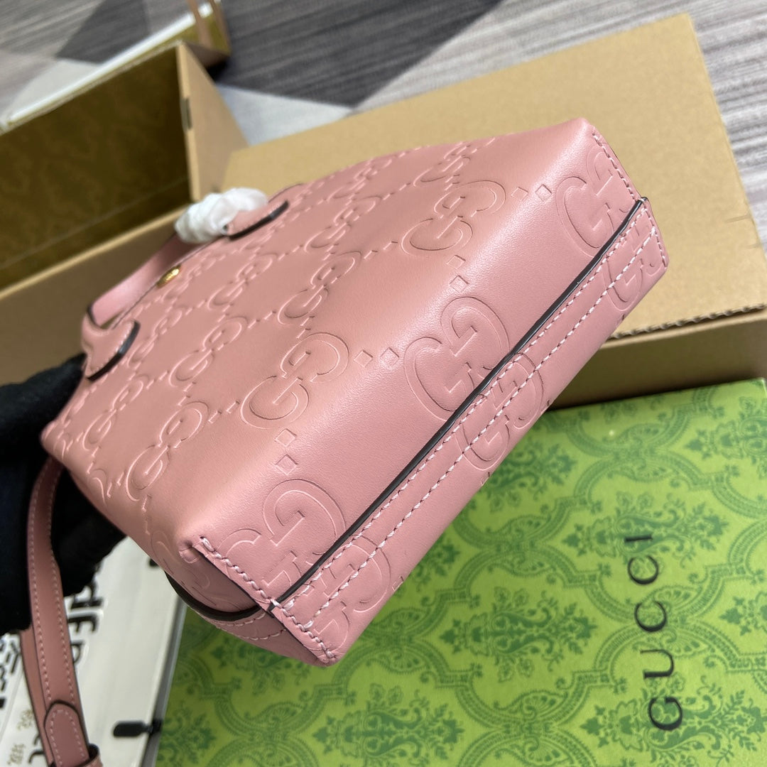 GG 20 SUPER MINI BAG WITH STRAP IN LIGHT PINK CALFSKIN mysite