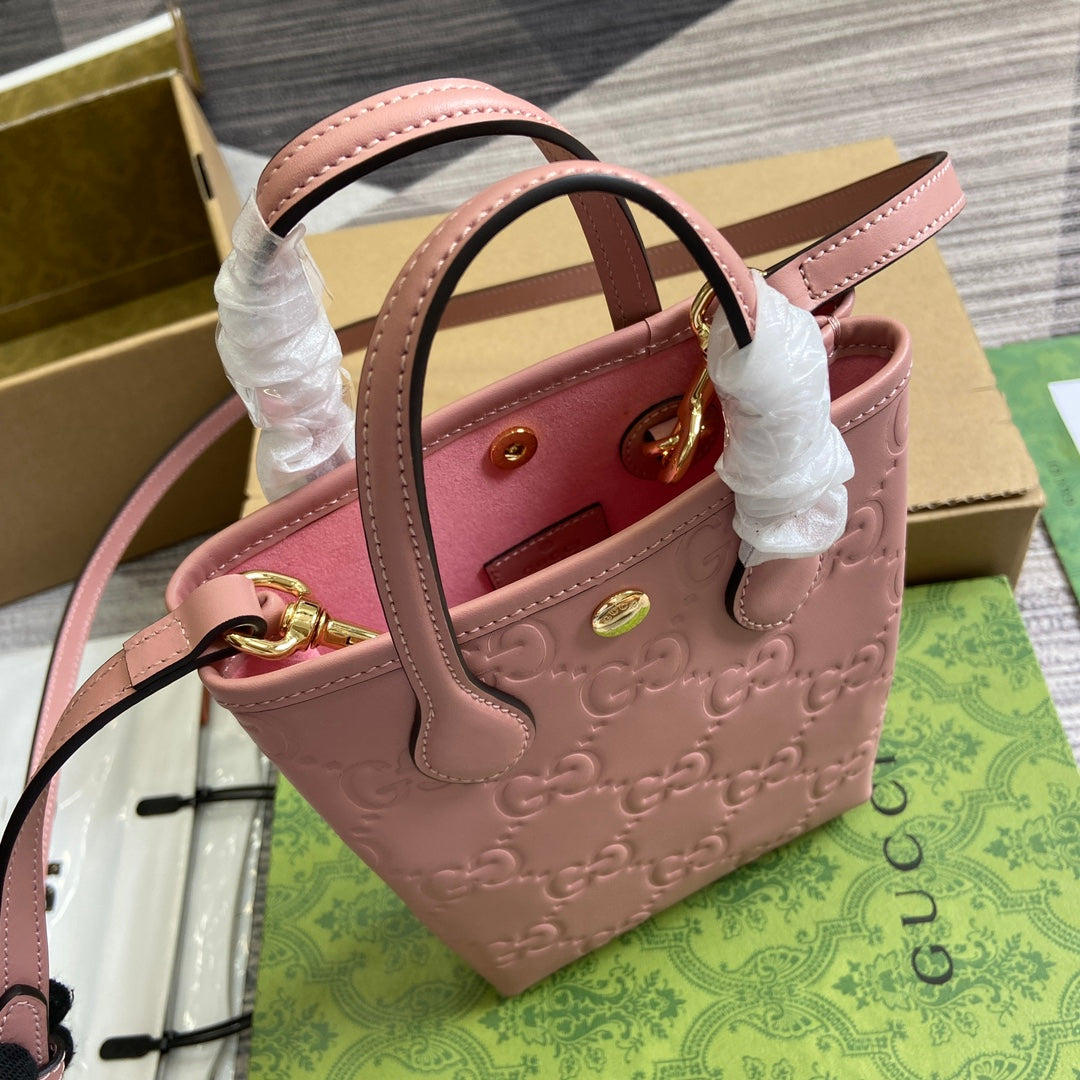 GG 20 SUPER MINI BAG WITH STRAP IN LIGHT PINK CALFSKIN mysite