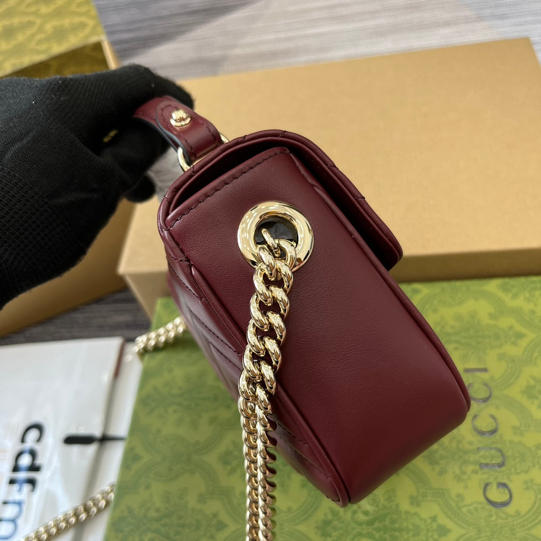 GG MARMONT 13 MINI TOP HANDLE BAG ROSSO ANCORA RED CALFSKIN mysite