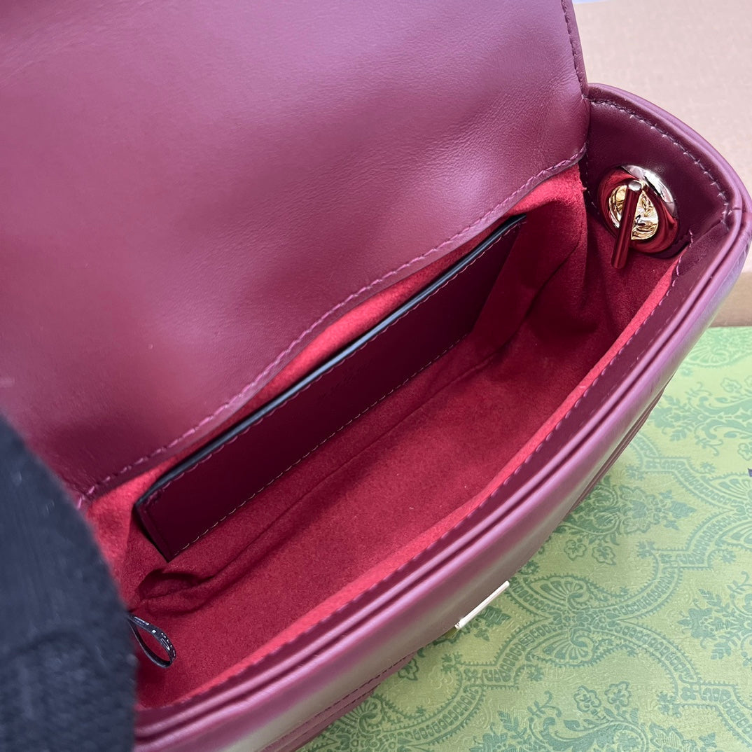 GG MARMONT 13 MINI TOP HANDLE BAG ROSSO ANCORA RED CALFSKIN mysite