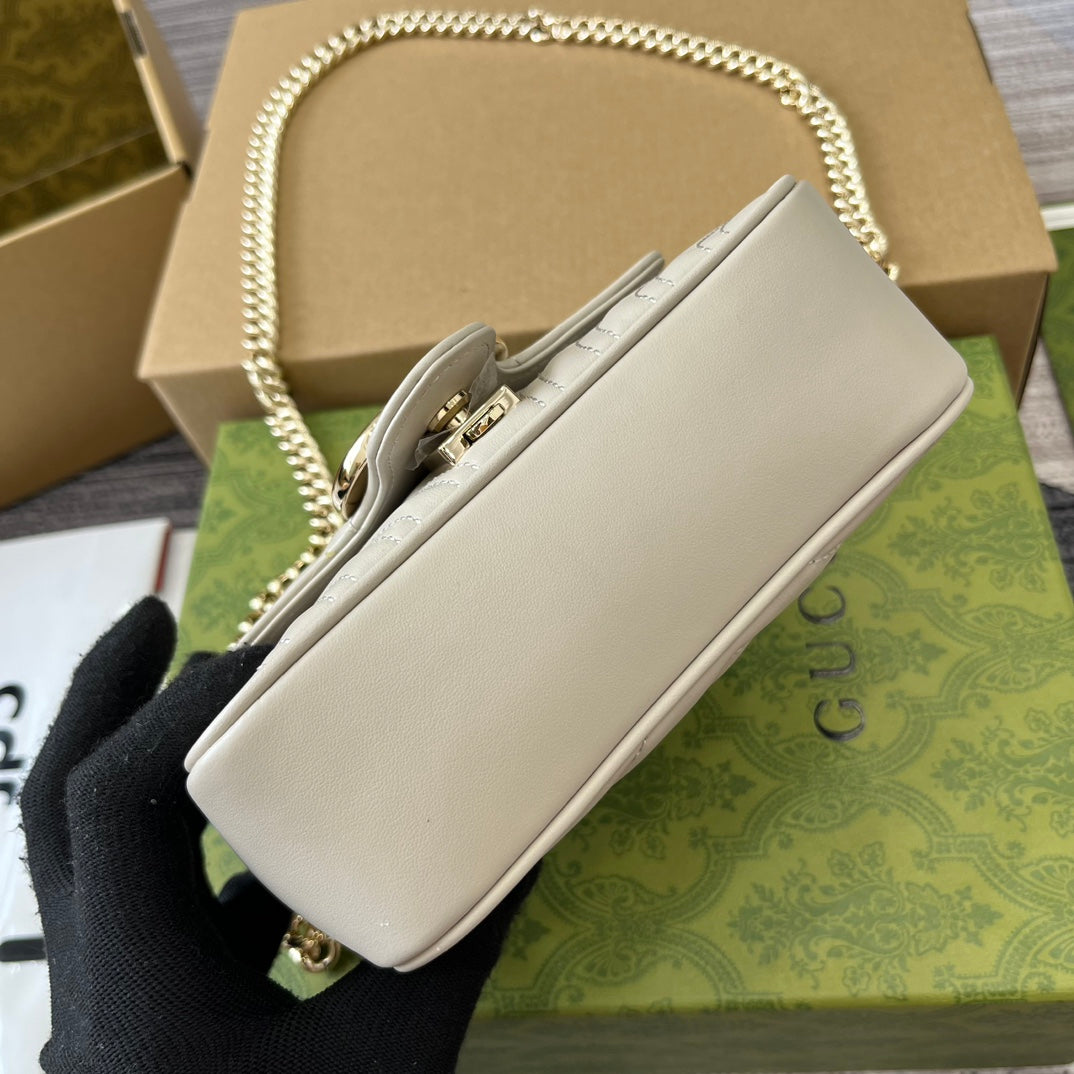 GG MARMONT 13 MINI TOP HANDLE BAG WHITE CALFSKIN mysite