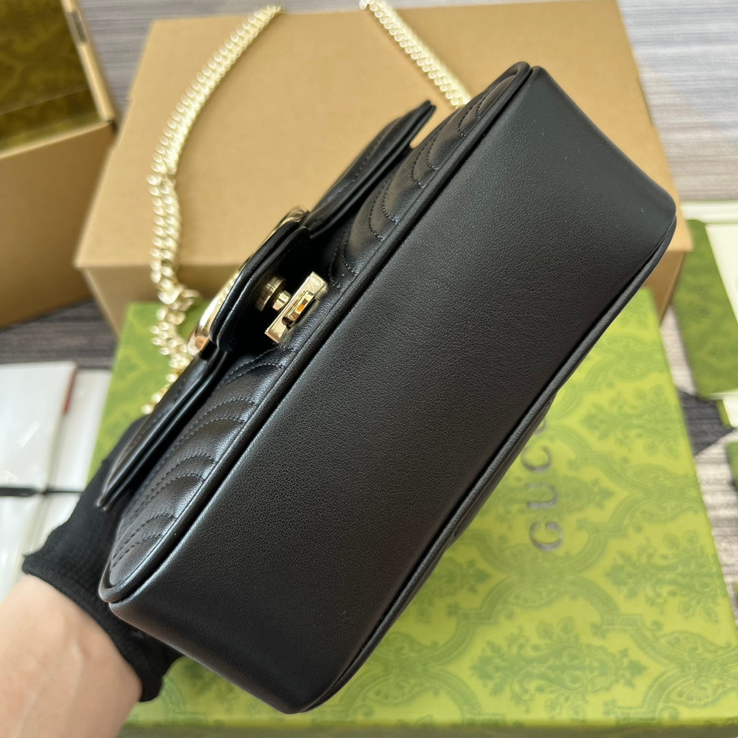 GG MARMONT 13 MINI TOP HANDLE BAG BLACK CALFSKIN mysite