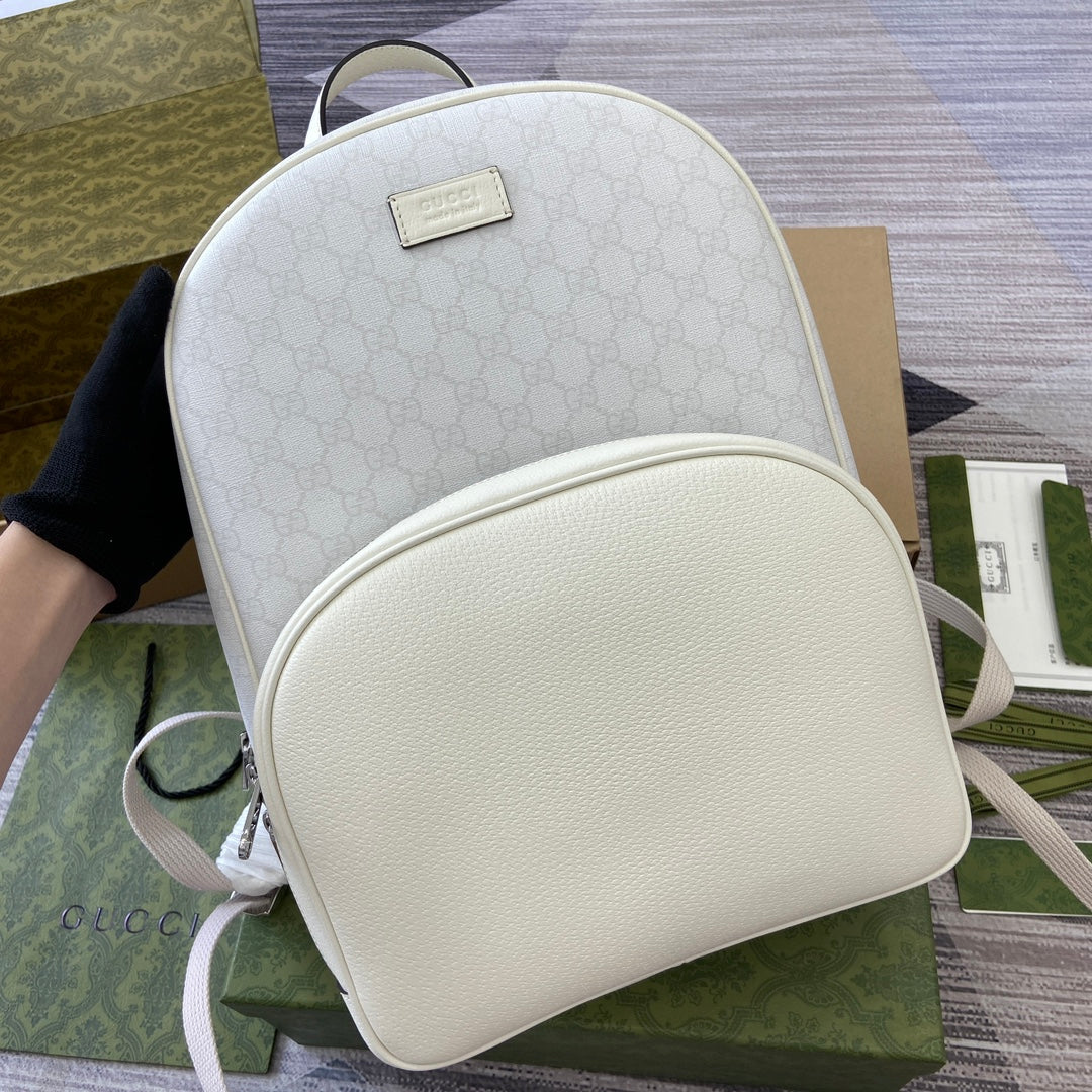 MEDIUM 40 GG BACKPACK WITH TAG WHITE CALFSKIN AND CANVAS mysite
