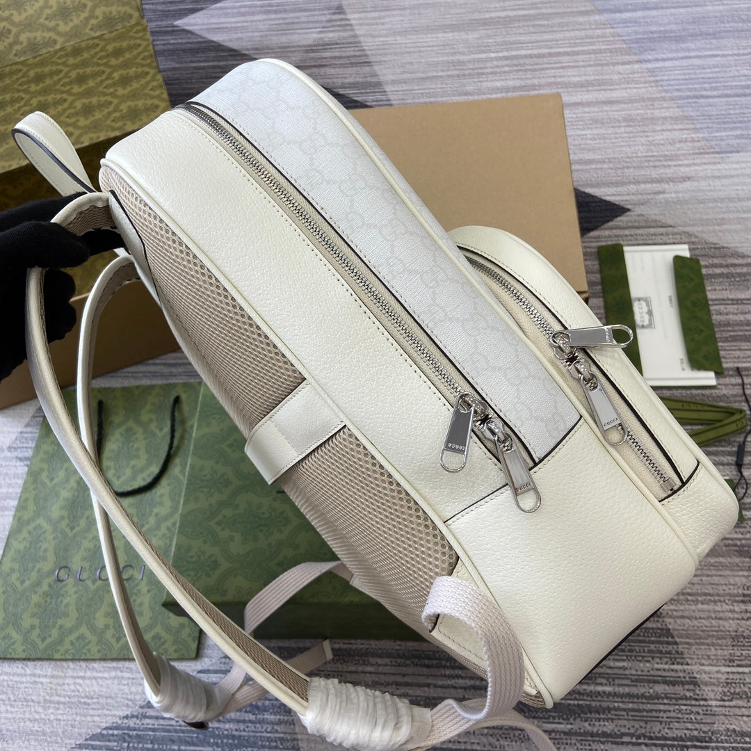 MEDIUM 40 GG BACKPACK WITH TAG WHITE CALFSKIN AND CANVAS mysite