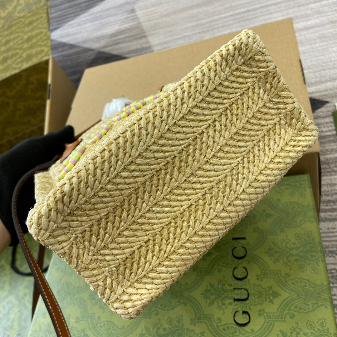 MINI 18 LOGO RAFFIA TOTE BAG mysite