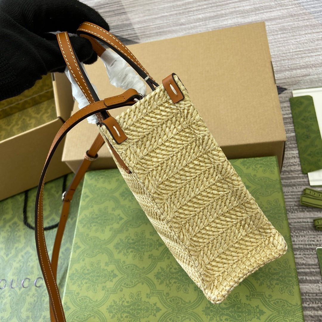 MINI 18 LOGO RAFFIA TOTE BAG mysite