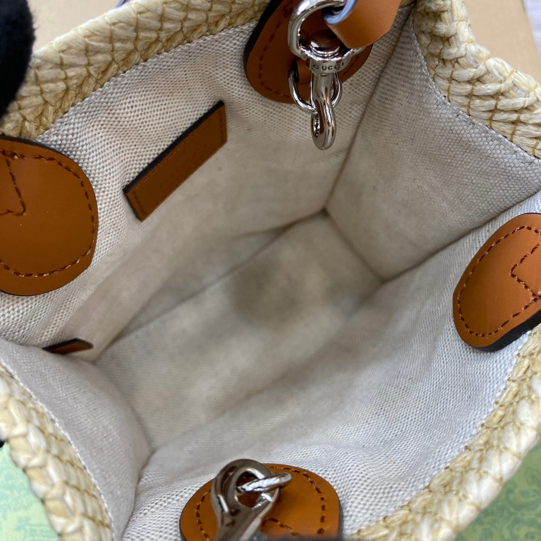 MINI 18 LOGO RAFFIA TOTE BAG mysite