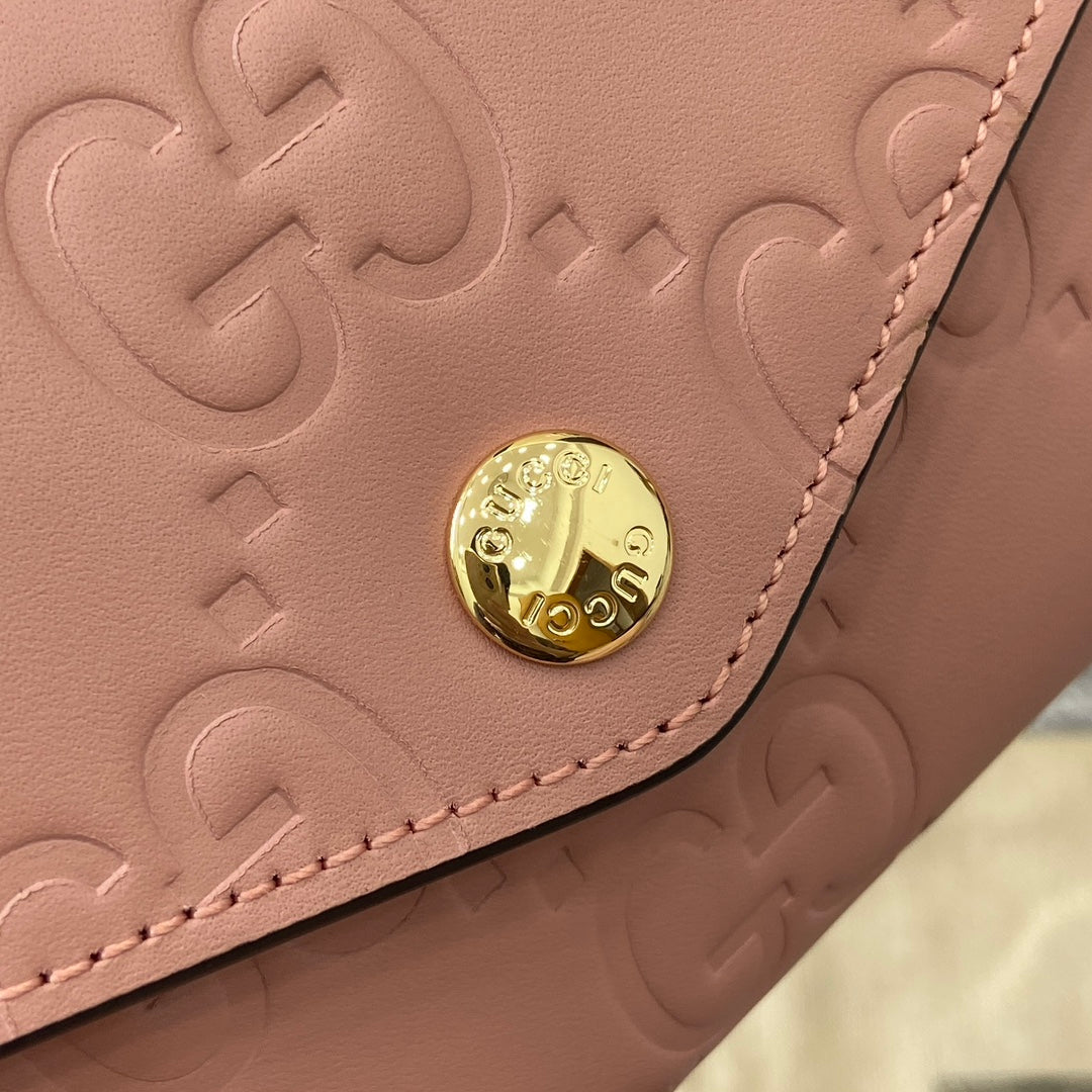 CONTINENTAL WALLET 19 IN PINK EMBOSSED CALFSKIN GOLD HARDWARE mysite
