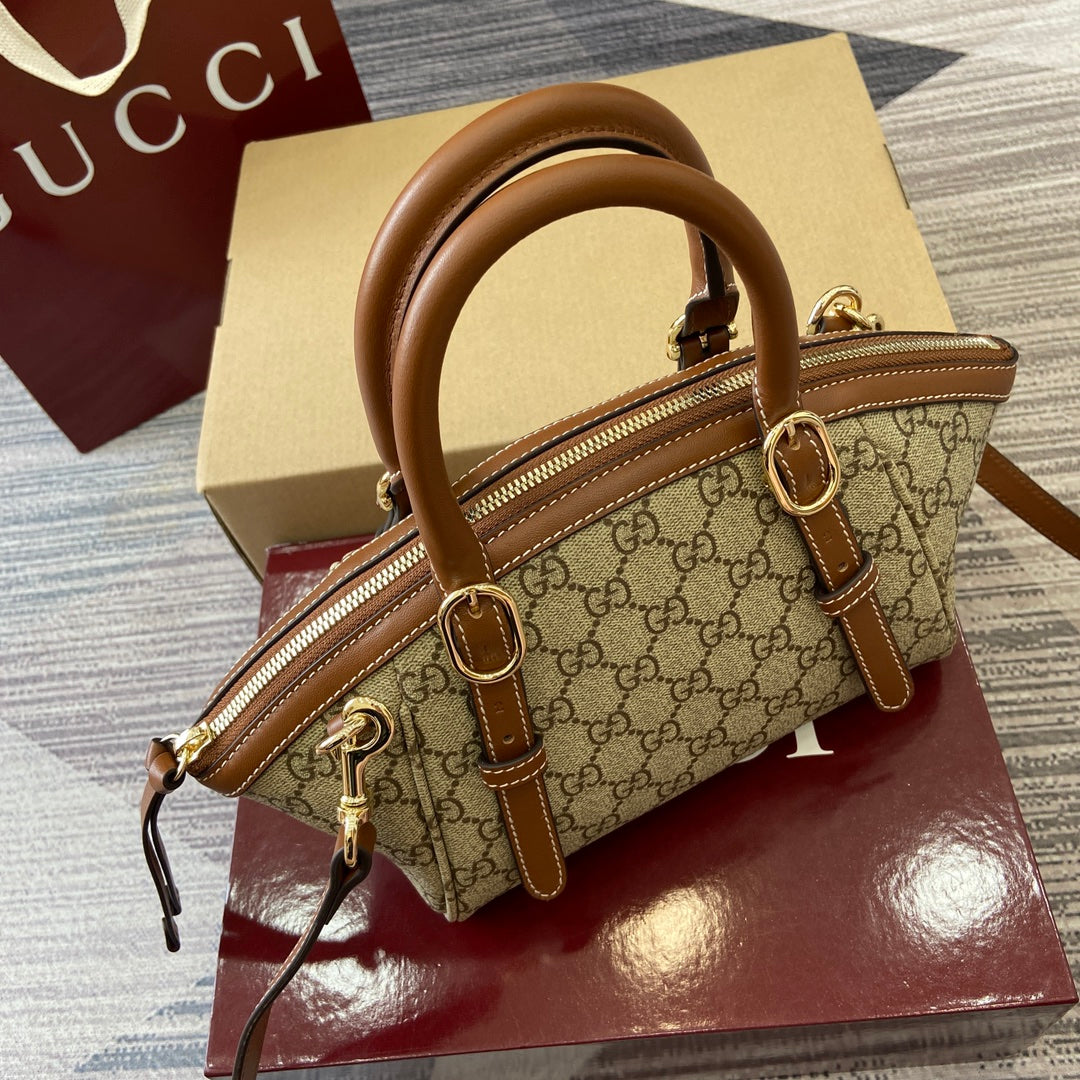 GG Padlock 31 Bag Beige Brown Canvas Leather 339644 mysite