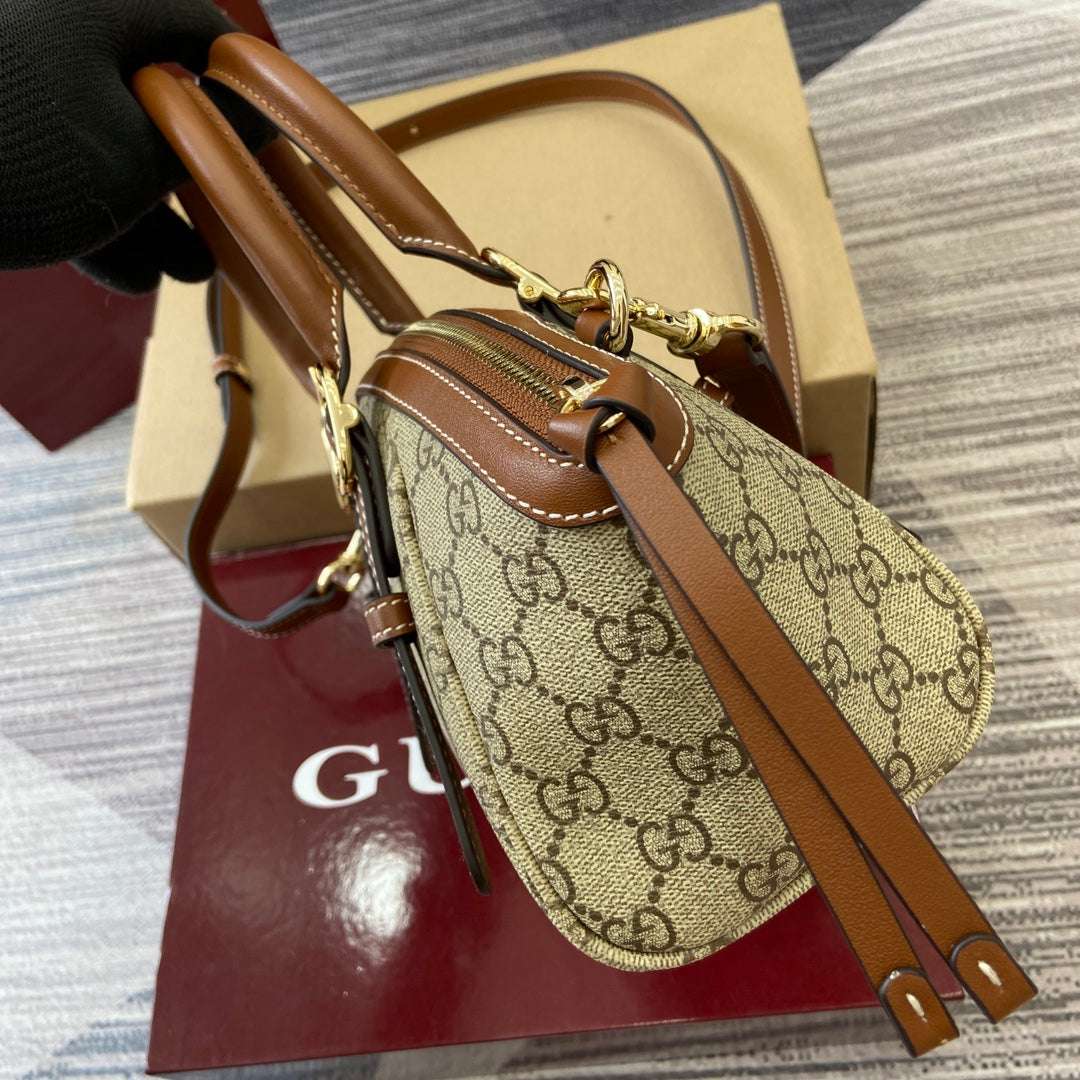 GG Padlock 31 Bag Beige Brown Canvas Leather 339644 mysite