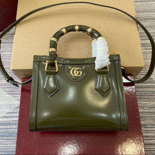 Gucci Bamboo Bag Dark Green Leather 339650 mysite