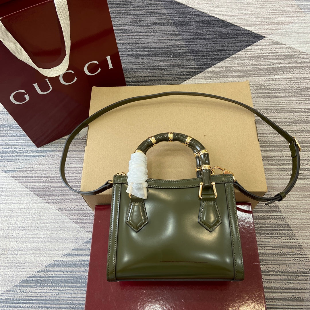 Gucci Bamboo Bag Dark Green Leather 339650 mysite
