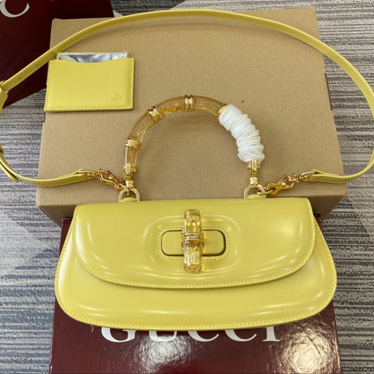 Gucci Bamboo Diva Bag Yellow Leather 339653 mysite