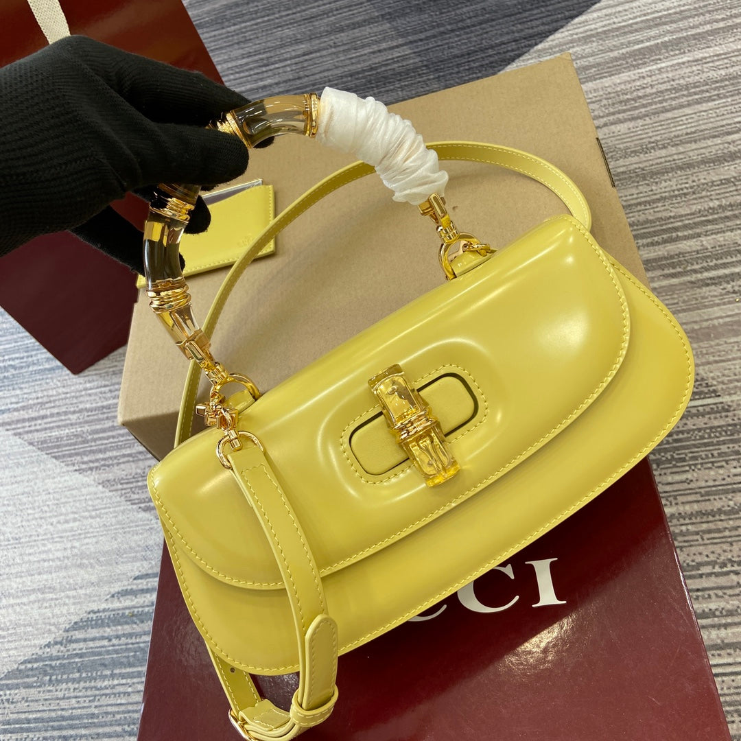 Gucci Bamboo Diva Bag Yellow Leather 339653 mysite