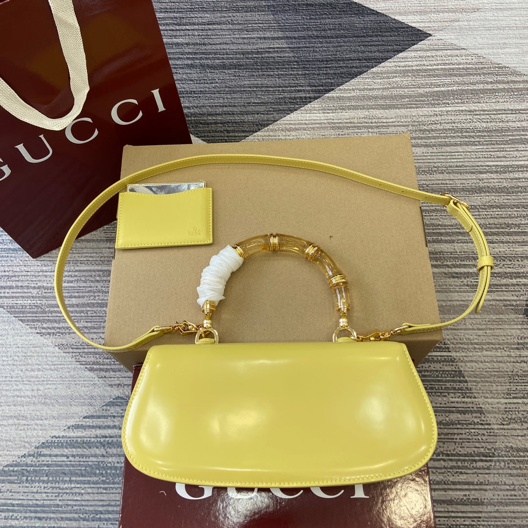 Gucci Bamboo Diva Bag Yellow Leather 339653 mysite