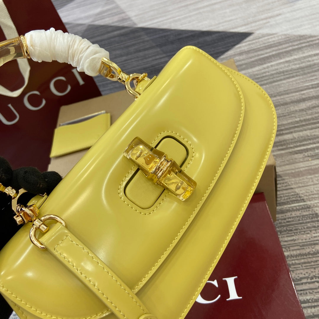 Gucci Bamboo Diva Bag Yellow Leather 339653 mysite
