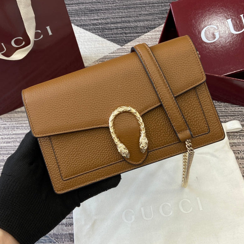GG Dionysus Chain bag 20cm Brown Grained Leather mysite
