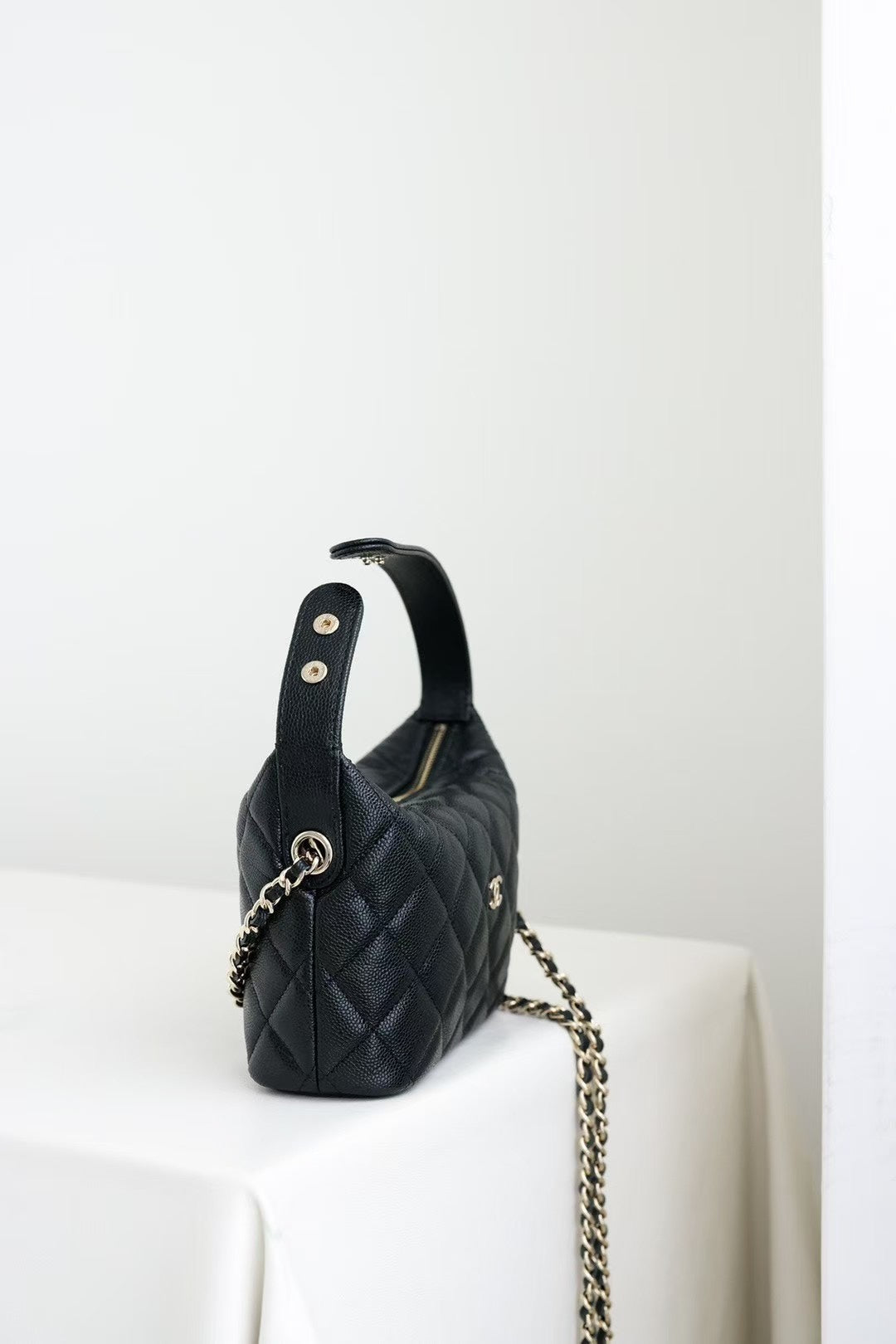CC 25C Hobo Bag Black Caviar Calfskin Silver Hardware 243623 mysite