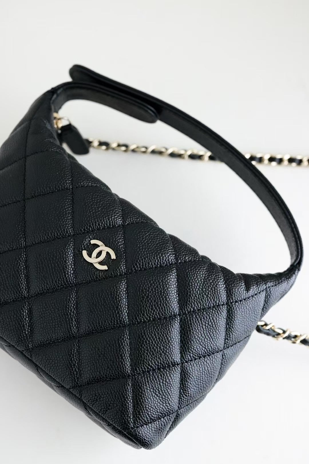 CC 25C Hobo Bag Black Caviar Calfskin Silver Hardware 243623 mysite