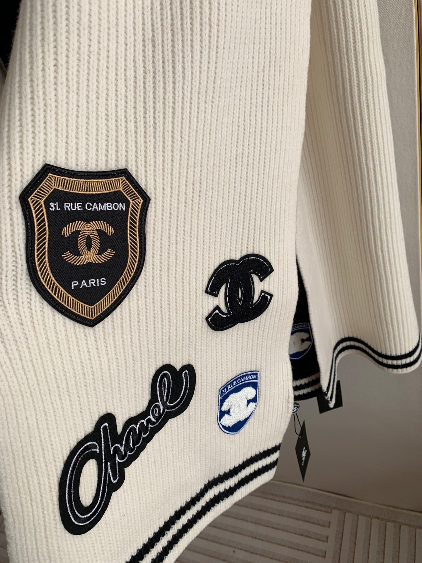 SCARF 200 CM IN WHITE PURE CASHMERE WITH STICKER 392880 mysite