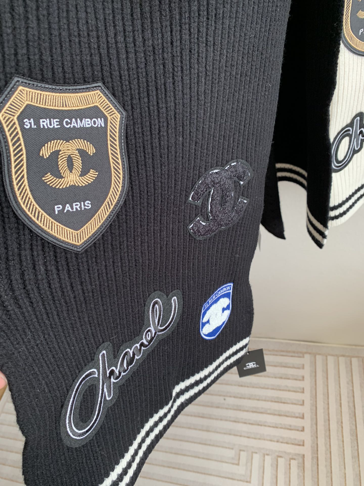 SCARF 200 CM IN BLACK PURE CASHMERE WITH STICKER 392881 mysite