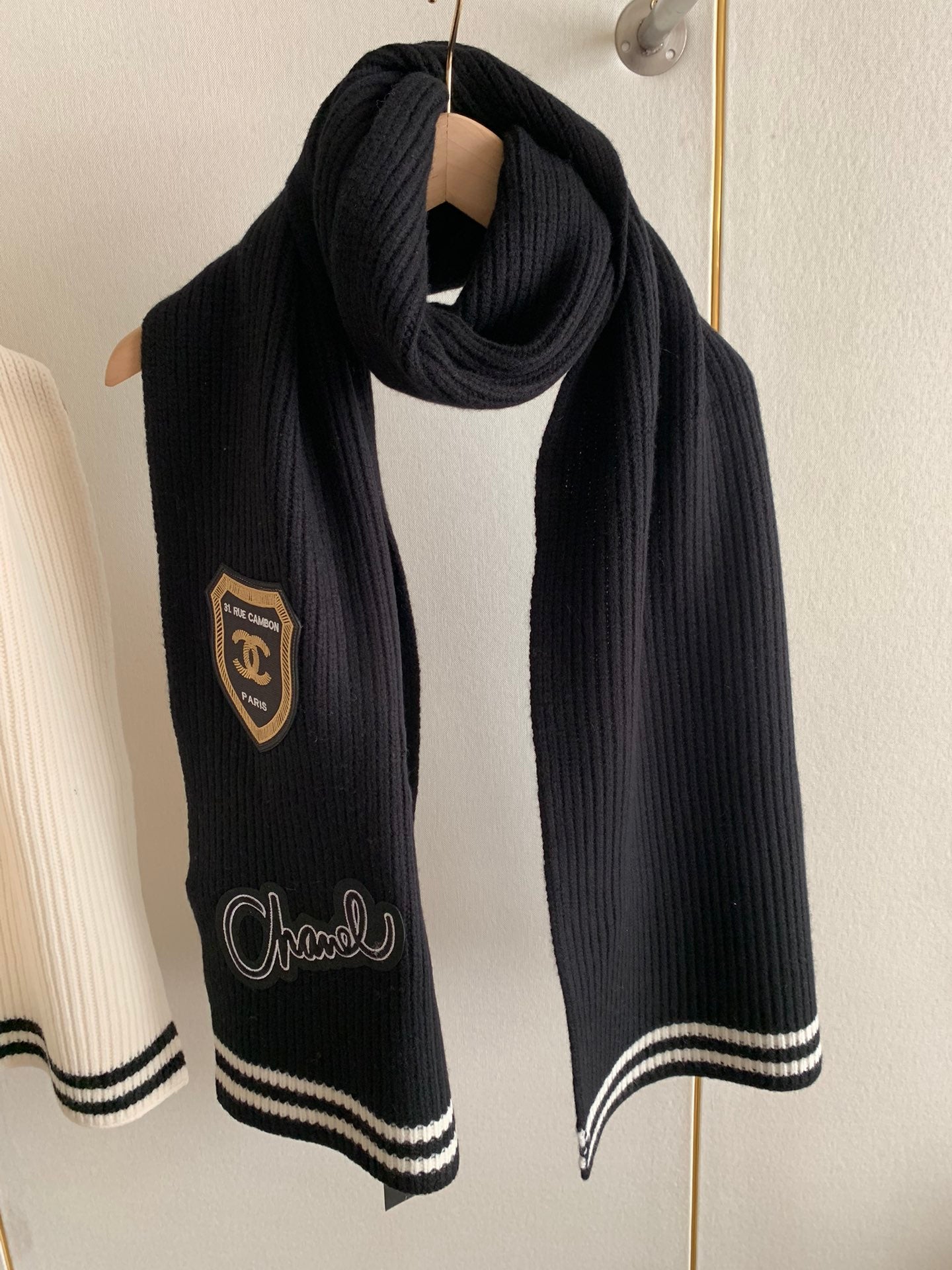 SCARF 200 CM IN BLACK PURE CASHMERE WITH STICKER 392881 mysite