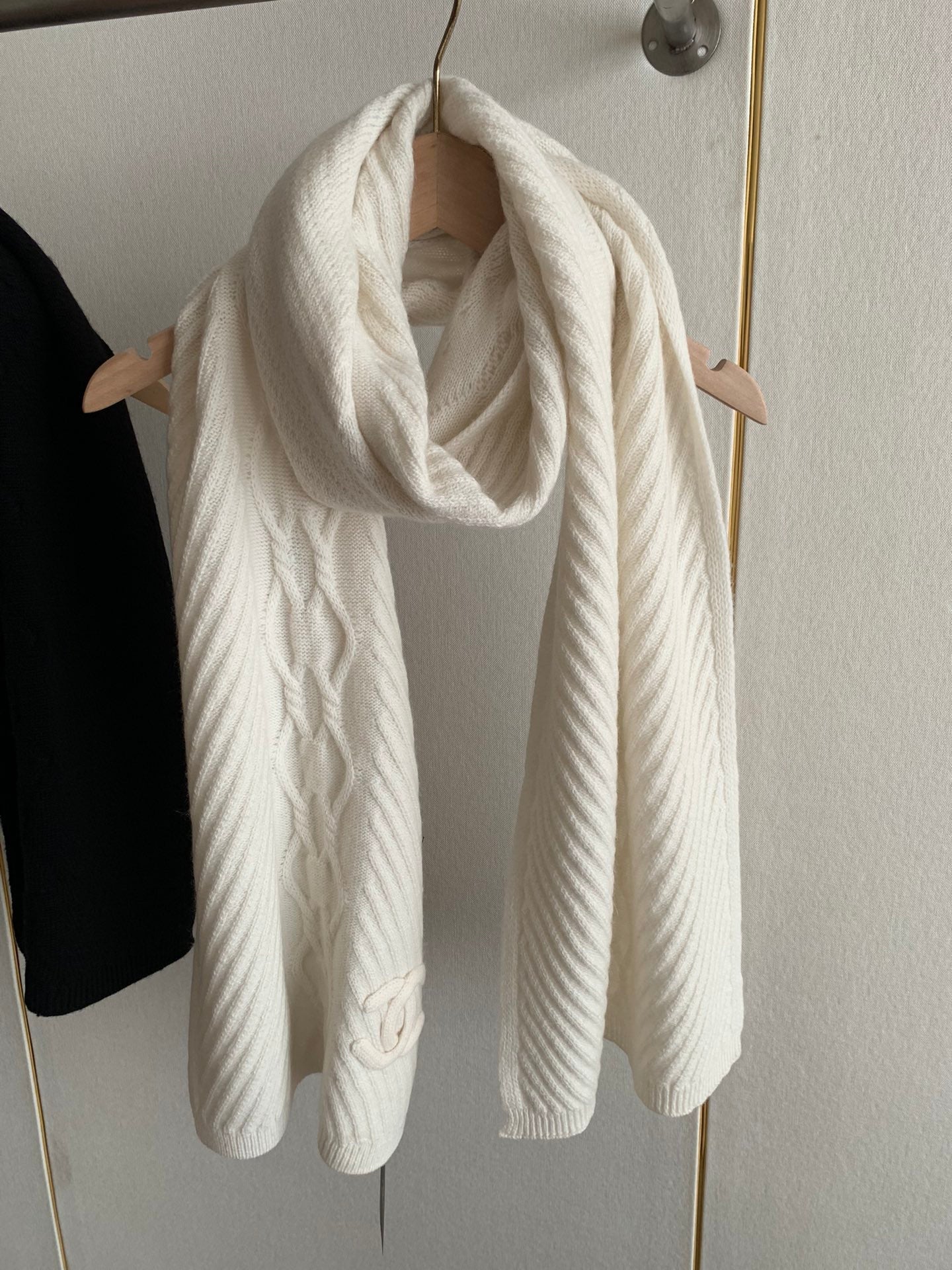 KNIT SCARF 200 CM IN WHITE CASHMERE 392882 mysite