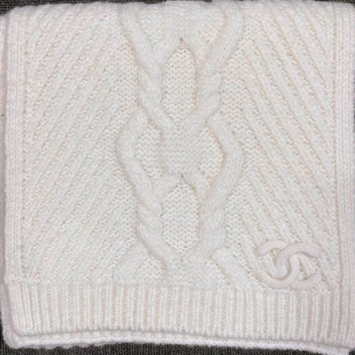 KNIT SCARF 200 CM IN WHITE CASHMERE 392882 mysite