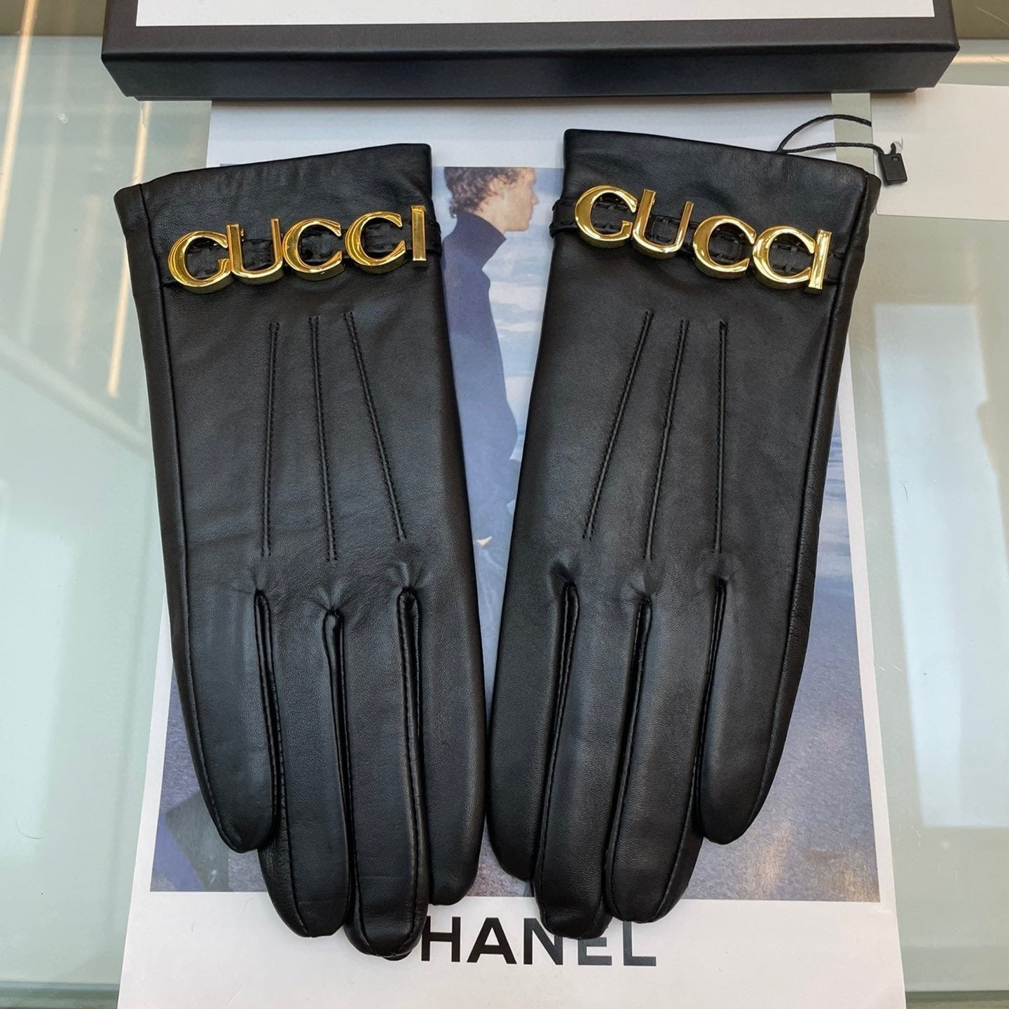EUROPEAN GLOVES IN BLACK LAMBSKIN WITH CASHMERE LINING 376727 mysite