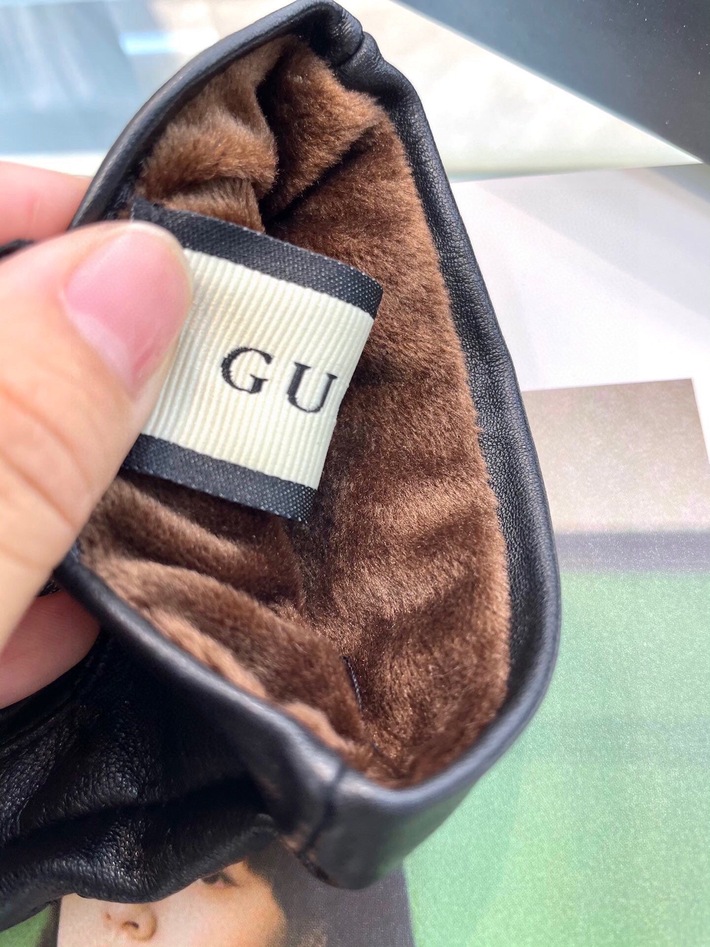 GLOVES IN BLACK LAMBSKIN AND FLEECE LINING 441830 mysite