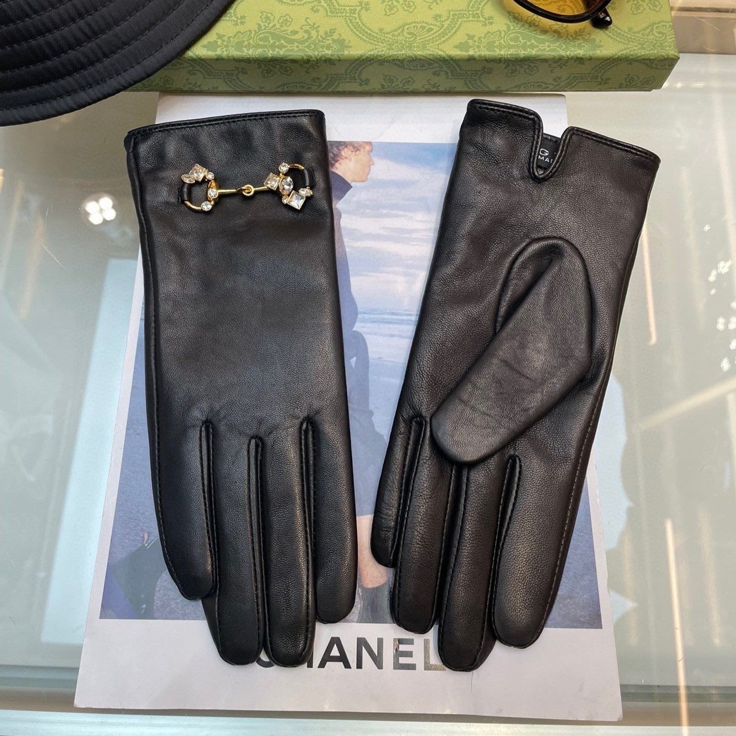 HORSEBIT GLOVES IN BLACK LAMBSKIN WITH CASHMERE LINING 454592 mysite